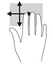 Rotating (select models only) Rotating allows you to turn items such as photos. Point to an object, and then anchor the forefinger of your left hand in the TouchPad zone.