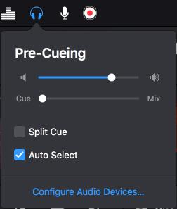 Use Split Cue to hear your cued track in your left ear and the main mix in your right. Toggle Auto Select to allow djay Pro to automatically choose which channel you re cueing.