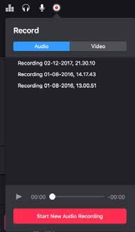 4.9 Mix recorder Recording your mixes is as easy as pressing a couple of buttons. You can set up djay Pro to save recorded audio files as AAC (compressed, lossy) or WAV (uncompressed audio).