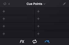 5.1 Cue points You can store up to eight cue points per track in djay Pro. These cue points can be created on-the-fly or prepared beforehand and remain saved in your collection database.