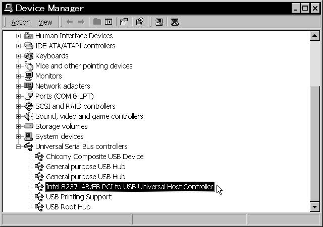 Setup of the CD-RW4U for use in USB mode Windows 2000 1 Open the Control Panel (Start > Settings > Control Panel). 2 Open (double-click) the System icon. 3 Click the Hardware tab.