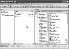 left mouse button. As you add files and folders to the CD/DVD, Nero displays a bar graph at the bottom of the window, showing you how much data you ve chosen to store on the CD/DVD so far.