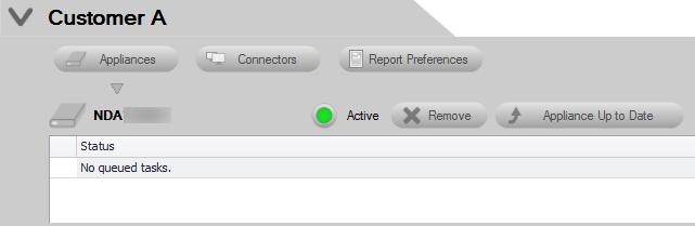 4. After successfully adding a Detector to the Site, its Appliance ID will appear under the Appliance bar in the Site Preferences window. The status of the Appliance will be indicated as Active.