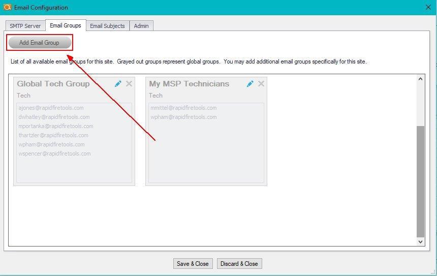 During this step, you will enter in the Name of the Email Group, select the Group Type, and select or type in the