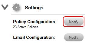 Step 7 - Assign Security Policies for Policy Violation Detection and Alerting The Policy Configuration option enables you to define when Detector sends alerts containing information about identified