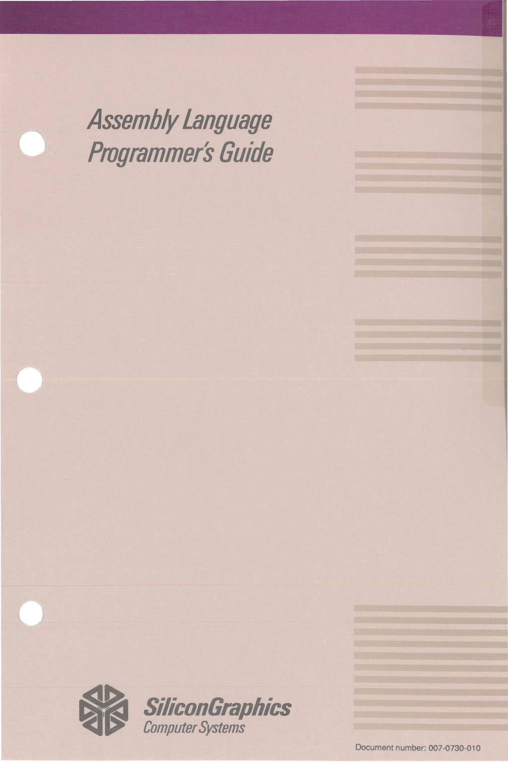 Assembly language Programmers Guide ~