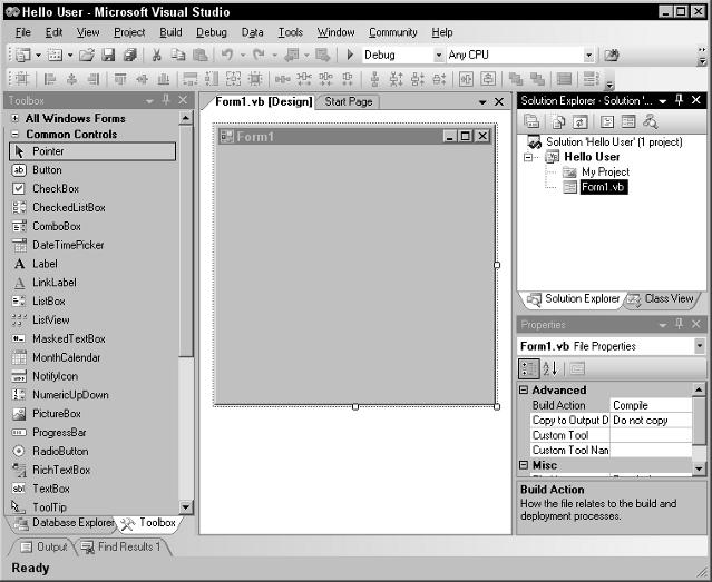 Welcome to Visual Basic 2005 Figure 1-8 Toolbox: The Toolbox contains reusable controls and components that can be added to your application.