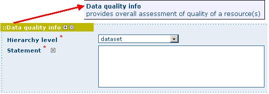 Figure 2.27: Data quality ( Date stamp ) and the metadata standard and version name of the record.