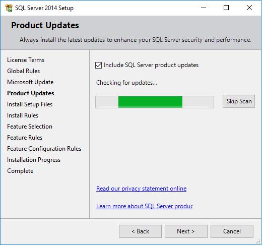 Figure 2.7 Product Updates 3. When the updates process completes, click Next.