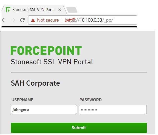 TESTING THE SSL VPN LOGGING IN AND TESTING LINKS 1.
