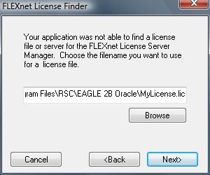 Figure 3. Specifying the License File Location. Once you have selected the license file, click NEXT.
