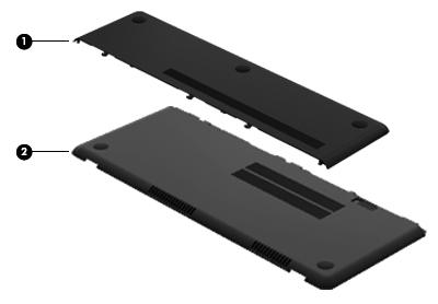 Accessory Cover Kit Item Component Spare part number Accessory Cover Kit includes: 665924-001 (1) Battery/hard drive cover (includes 3 rubber