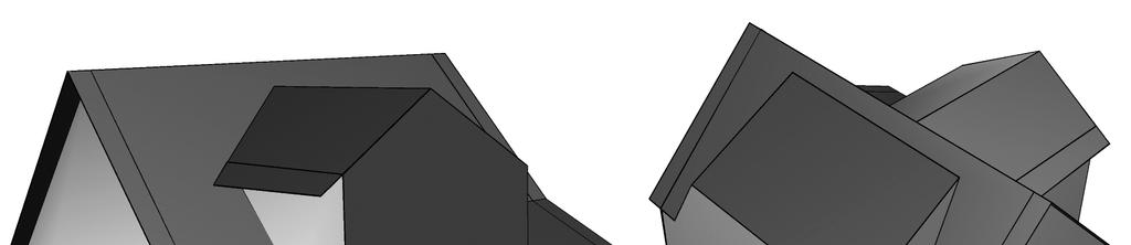 This may introduce problems for example along the intersection of two planes. As demonstrated by (c), numerous points along the gable of the roof were assigned to the plane defining the dormer.