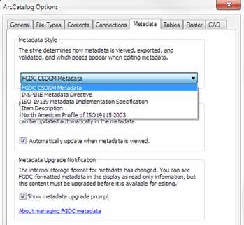 Setting your metadata style Full metadata: pick another style in