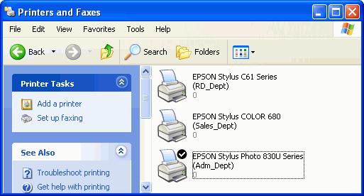 Step 3 : Click on Advanced tab to see if the driver of EPSON Stylus COLOR 680 has been installed before. If yes, click OK to complete the change.