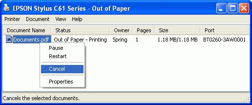 INKs run out - Paper Jam - Printer BUSY - Replace new INKs for your printer. Remove jamed paper. Check if there is any error in feeding paper to the printer.