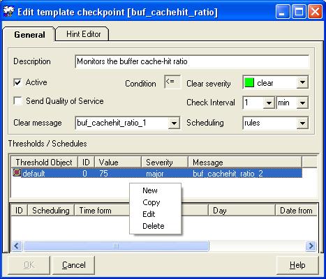 Sybase: Editing a checkpoint The checkpoint properties may be used in a profile either dynamic, using the template values, or they can be added to the profile and managed static in the profile.