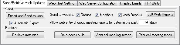 Internet Integration You can choose what data you want on the site. You will need to choose Cells and Members if you want to use online group meeting reporting.