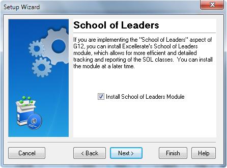 Getting Started If you chose G12 cell model, you will have the option of installing the School of Leaders module.