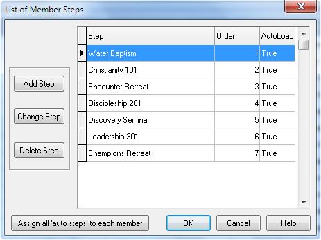 Getting Started Member Steps Member Steps are accessed from the Options menu.
