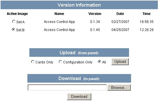 Configuring the System 2.2.2 File Mgmt Tab Firmware is software that is embedded in the NetAXS board. The firmware provides this web interface and all access control functionality.