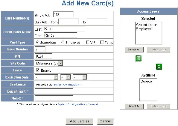 Maintaining Cards 2.6 Maintaining Cards A card is a plastic card about the size of a credit card that is encoded with a unique number and the card holder s rights to access NetAXS system resources.