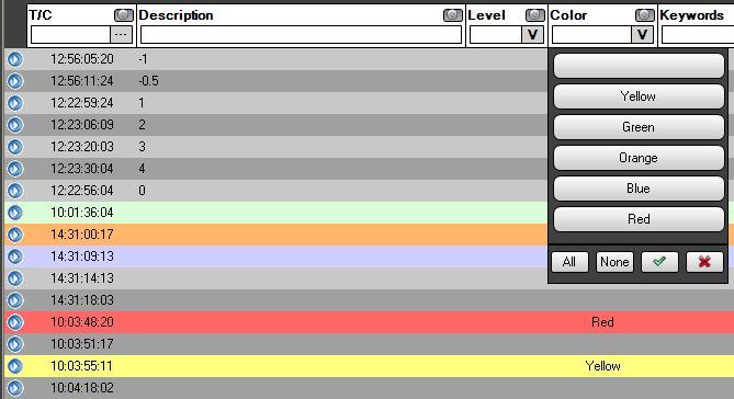 The operator can search on the colours in the DB Explorer. 6.1.