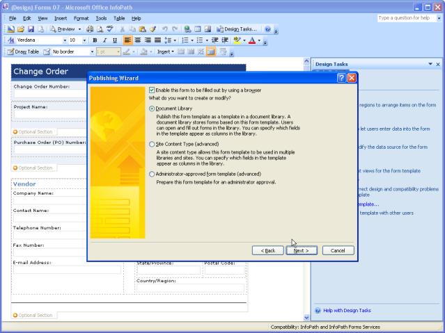 Create Form in InfoPath 2003 1.