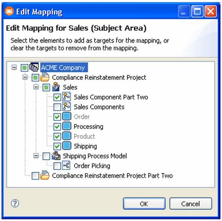 Right-click in the Sales Subject Area in the first diagram and select Mappings.