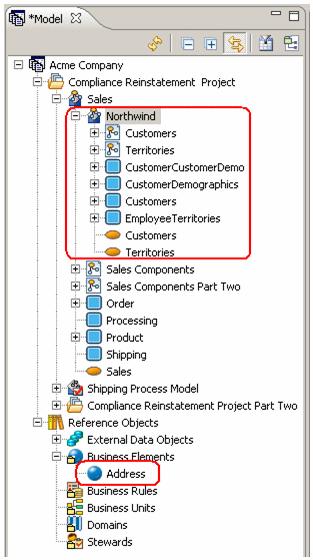 TUTORIALS > SESSION 6: IMPORTING AN ER/STUDIO DATA ARCHITECT MODEL TO A CONCEPTUAL 8 Select the Domain Address and click. It now appears in the Selected Domains list box as a Business Element.