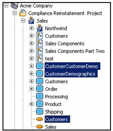 TUTORIALS > SESSION 7: CREATING A DIAGRAM FROM SELECTED ELEMENTS 3 In the workspace tree, select the model Sales. NOTE: You can select the Delete objects in model that aren t contained in source file.