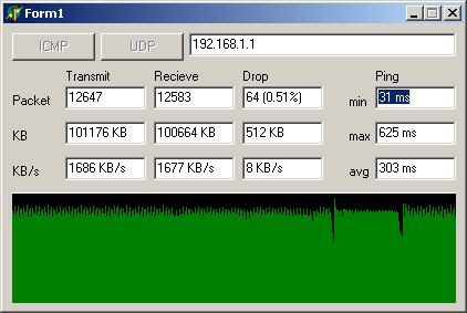 A PRVÁ PRÍLOHA A.1 Ukážka programu NetTester Obr. A.1: Posielanie veľkých ICMP paketov na smerovač s adresou 192.168.1.1. A.2 Odozva počas zaťaženia smerovača programom NetTester Obr.