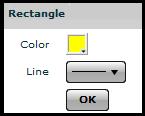 To choose the color before drawing an object 1. Click the Color icon, as displayed: The color pallet appears. 2. In the color pallet choose the color you want; the pallet is hidden.