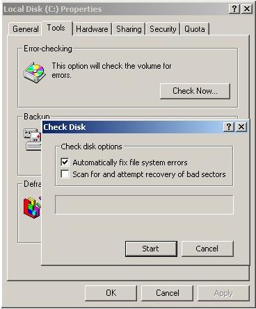 The option selected for this disk check will not: A. Attempt to find lost or corrupted files B.