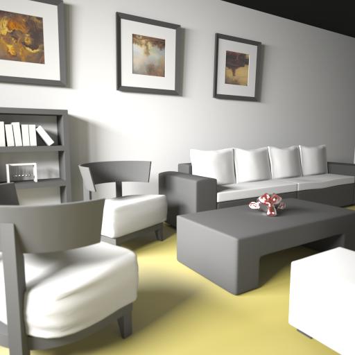 Figure 7: Final image (left) and sample density heat map (right) for the living room scene.