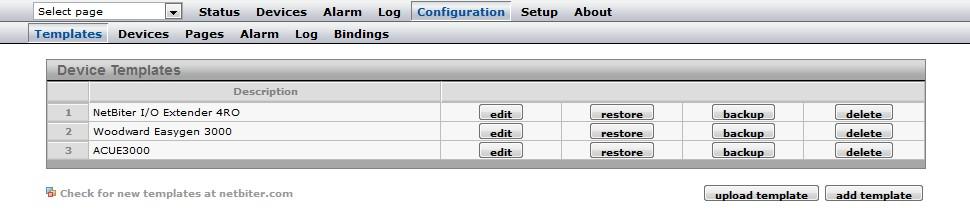 Configuration 27 (50) 8 Configuration This menu is used to configure presentation and logging of data read from Modbus devices, and for setting up alarms and log messaging.