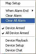 Click Alarm Status Keep to enter the submenu and select the action when an alarm is end. Selectable options are shown in the picture as below. (1).