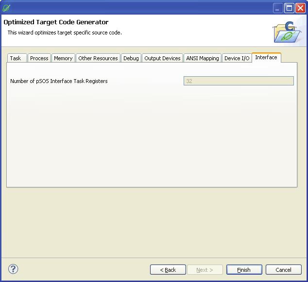 8. Once you are done, Click on Finish to Generate the Target Code.