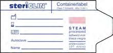 Stericlin Container label with STEAM-indicator for all current Container-systems Stericlin Container labels are self-adhesive and