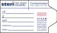 Stericlin container labels can be easily removed from the container at the point of use and can be attached to the respective