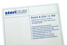 Bowie & Dick single use test pack - certified to ISO 11140-4 Easy handling - reliable - free of heavy metals Using the stericlin single use test pack you are able to perform the daily Bowie & Dick