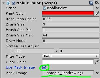 Using mask texture - Select DrawingPlaneCanvas gameobject from hierarchy - Check that