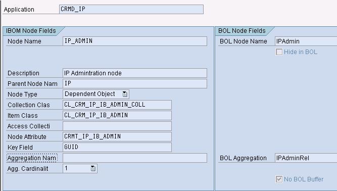 Associations Name BOL Association Name The transaction for Meta-information maintenance in case of using BOL is CRMC_MKTIB_IL_CUSTOM An example of the customizing to be maintained for a IBOM node is