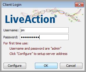 Initial Administrator User Creation The first time the LiveNX Server is started, a default administrator account will be automatically created, with a username of admin and a temporary password of