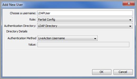 Adding LDAP Users without Browsing LDAP/AD The LiveNX administrator can add LDAP directory users without connecting to the LDAP Server by using the LiveNX Username feature.