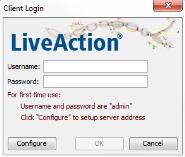 Click Configure to enter the Server IP address and application port number.