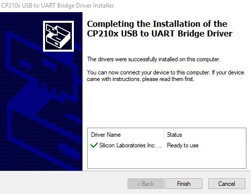 11) Once the RQ-USB2UART Driver Installation has