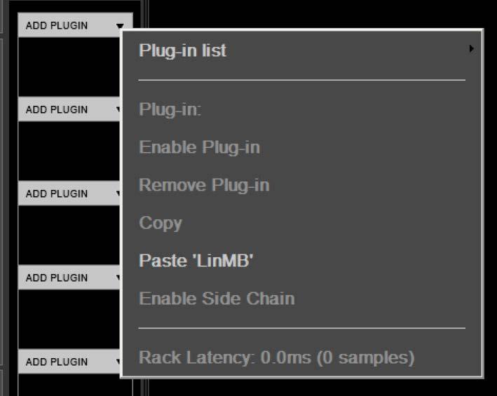 Adding and Managing Plugins To add a plugin to a SoundGrid Rack, click the arrow on an empty rack slot. This opens the Plugins Menu, a multi-level drop-down menu that lists all available plugins.