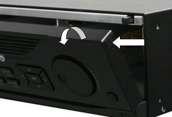 Figure 2. 8 Unlock the front panel 3. Press the buttons on the two sides of the front panel to open it.