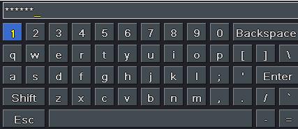 menu. In order to input a value in a particular screen, move cursor to the input box and click. An input window will appear as below. It supports digits, alphabets and symbols input.